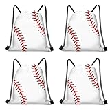 Infankey 16 Pieces Baseball Gift Bags Baseball Drawstring String Bag Sports Backpack Ball Drawstring Party Favor Bags for Sports Storage Party Decorations