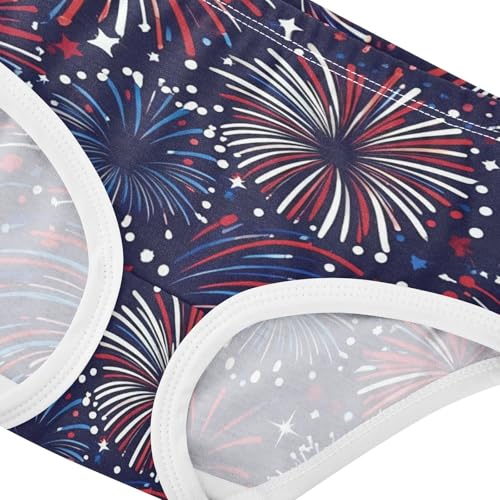 Cotton Toddler Girls Underwear Red Blue Fireworks Night Little Girl Panties Colorful Briefs Girls Undies 2t4