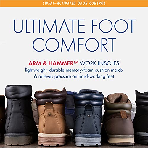 Arm & Hammer Memory Foam Work Insoles for Men and Women, Pair of Anti-Fatigue Memory Foam Inserts with Arch Support for Work Boots, Sneakers, Or Dress Shoes. (1 Pack)3
