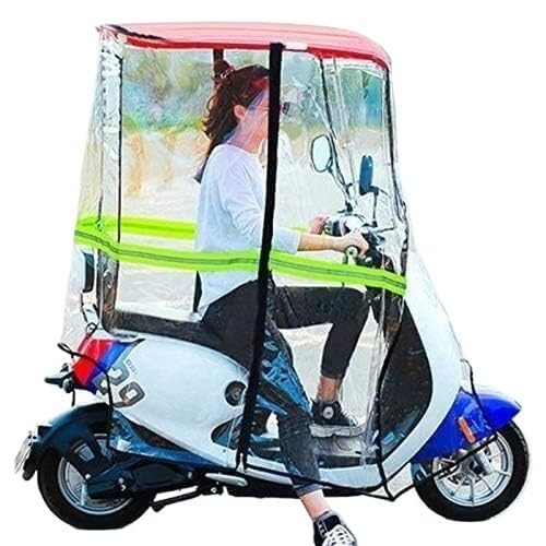 Pokrowiec przeciwdeszczowy na hulajnogę z PVC/poliestru | Wielokolorowy, Lustro/Bez Lusterka, Skuter/Motocykl: Osłona Pogodowa, Odblaskowe Paski/Kieszeń