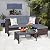 HAPPYGRILL 3 PCS Patio Conversation Set Sectional Rattan Wicker Sofa Set with Steel Frame & Seat Cushion, Outdoor Table & Sofa Furniture Set for Garden Lawn Pool Backyard