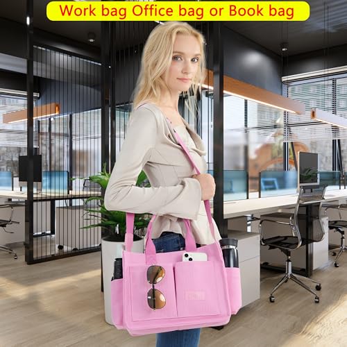 Image of ZHMO Canvas Tote Bag for Women,Women's Bags Crossbody Bags Work Laptop Tote Bag Large Handbags Purse for Travel Nurse Teacher