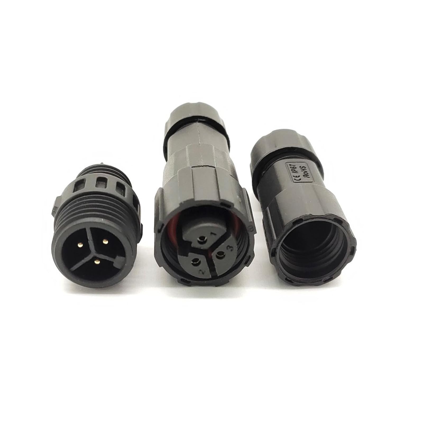 Gold Contact Wire & Cable Connectors For Bulkhead XHP20 IP67 30A 3 Pin ...