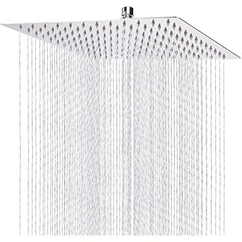 30cm Großer Regenbrause - Markcco Quadrat Hochdruck Duschkopf aus Edelstahl 304 Cover