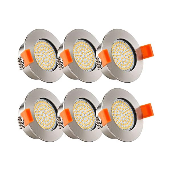 LABOREDUCER LED Einbaustrahler 230v, 6er Set Flach Einbauleuchten, Badezimmer IP44 Deckenspot für Küche Wohnzimmer…