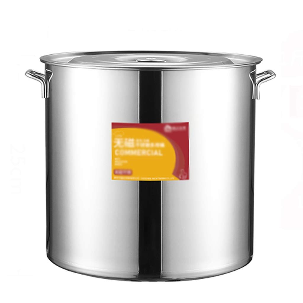 Marmite en Acier Inoxydable 304, Grande Casserole épaisse avec Couvercle, idéale pour la Restauration et Les Professionnels, Compatible avec Les cuisinières à gaz e