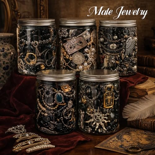 Image of SMUOBT Mystery Jewelry Jar Bundle - Surprise Vintage Jewelry Box for Women,Gift Jewelry Set (Necklace, Earrings, Rings,Kracelet,Keychain) - Unique Birthday Gift for Women