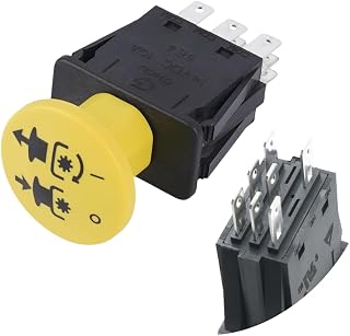 PTO Switch Yellow 7-Terminal Delta 6201-308 Delta 6204-308 Switch Blades Compatible for Badboy RTZ XT2/ZT1/ZTR Zero Cub Cadet, Cadet 925-3233A,Replaces 725-3233/925-3233, 14VDC 10A Blade Clutch