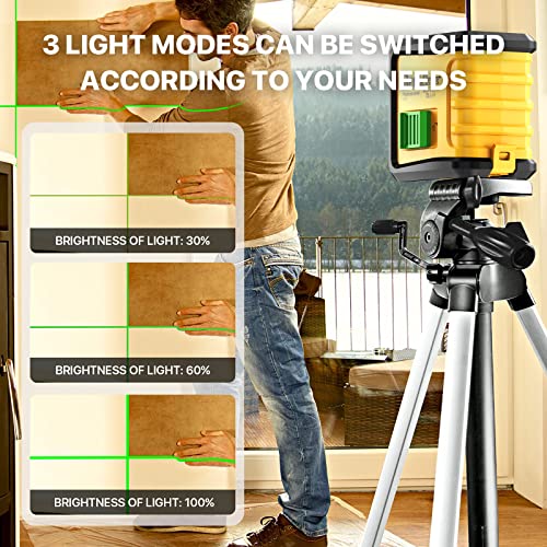 Deglasers MX-A Self Leveling Laser Level,Deglasers 100Ft Green Cross Line Laser Level,3 Brightness Adjustment,Manual Self Leveling And Pulse Mode,Ip54 Waterproof,Magnetic Bracket,Battery,Carrying Bag Included thumb #2