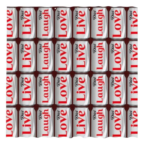 Funnytree Light Beverage Shower Curtain, Soft Drink Bathroom Decor, Waterproof