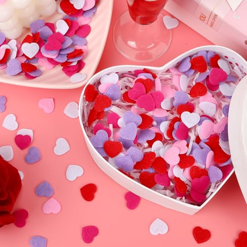Image of MARFOREVER Valentine's Day Felt Hearts Confetti Heart Decorations Confetti | Valentine Foam Confetti, Romantic Heart Shape Sprinkles Scatter, for Wedding Valentines Mothers Day Party Supplies DIY Crafts