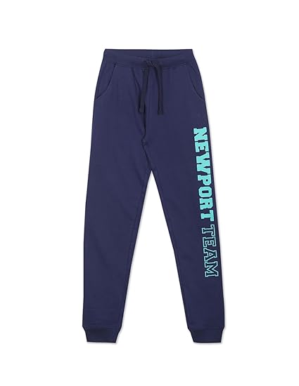 Girl's Regular Track Pants (NPOGTRK20067B12_Navy_9 Years-10 Years)