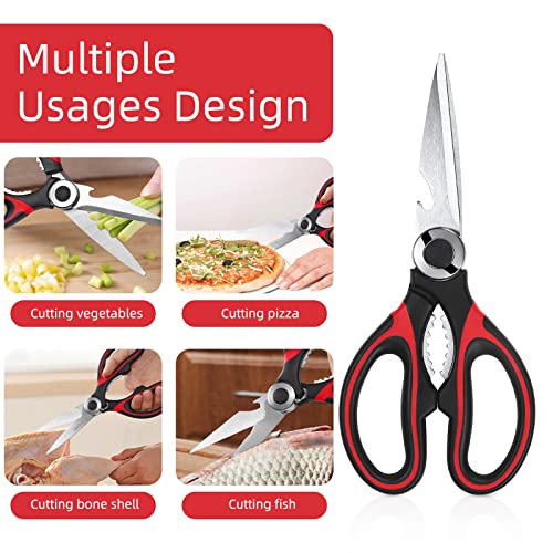 Kitchen Scissor For General Use 2-Packs,Heavy Duty Kitchen Raptor Meat Shears,Dishwasher Safe Cooking Scissors, Stainless Steel Multi-Function Scissors For Food,Chicken,Poultry, Fish, Pizza,Herbs #TOP4