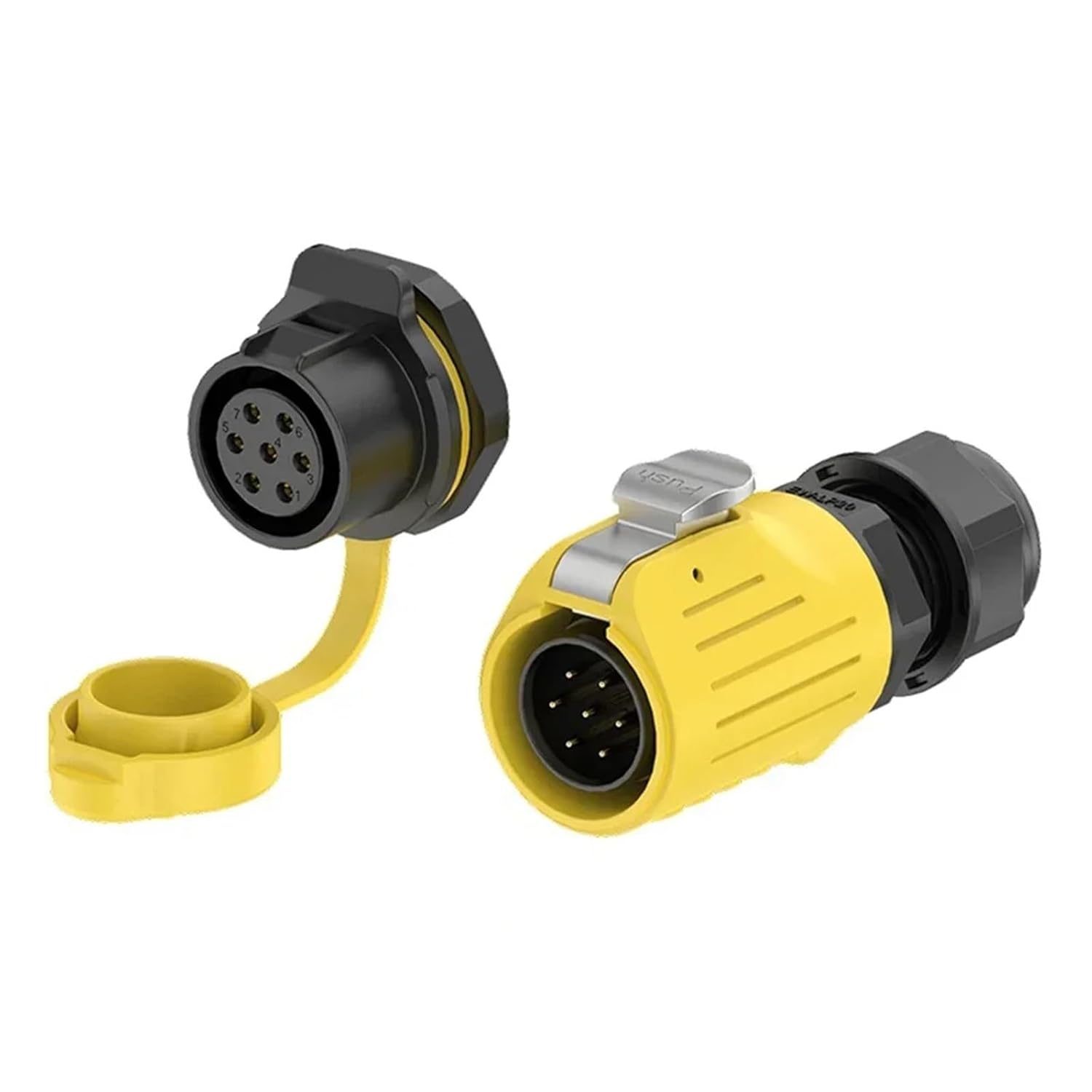 EW-LP20 Industrial Waterproof IP68 Power Connector PBT Plastic Shell M20 2 3 4 5 7 9 12 Pin Quick Push-Pull Socket(2 Pin Female Socket)