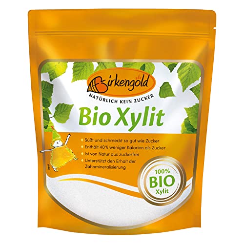 Birkengold Bio Xylit, 500 g Beutel | aus biologischer Landwirtschaft | 40% weniger Kalorien | zahnfreundlich | ideal zum Kochen und Backen | glykämischer Index von 11 Cover