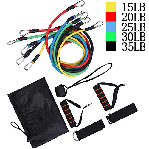 DUBUK Portable Exercise Resistance Band Set Stackable Up(5 Stackable Exercise Bands) for Home Workou DUBUK Portable Exercise Resistance Band Set Stackable Up(5 Stackable Exercise Bands) for Home Workou