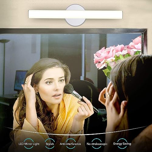 OOWOLF LED Vanity Light, 12W 17.3in Bathroom Vanity Lamp 1200LM Bathroom Lighting Fixture Wall Lamp Make-up Mirror Front Light, 4000K Natural White