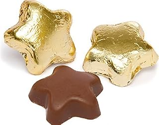 Gold Solid Milk Chocolate Stars (1/2 Lb - Approx 22 Pcs)