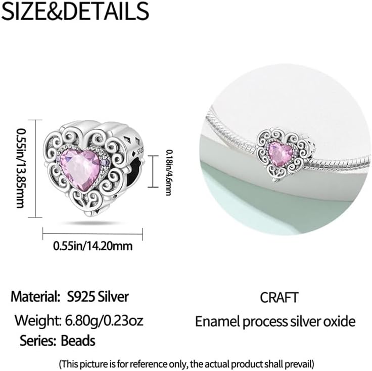 CYCUFF 925 Sterling Silver Charms Suitable for Bracelets Charms Beads, Charm Necklaces Jewellery Gift for Women Family Friends - Image 3