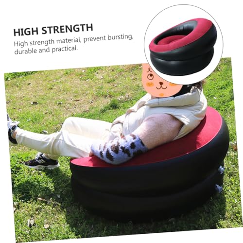 Sofá inflable rojo de PVC portátil y plegable POPETPOP para jardín y terraza 5