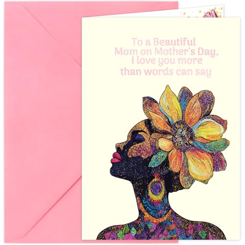 ceiba tree African American Happy Mother's Day Card for Black Woman Mom Mother with Envelope Message inside 5X7 inch Mothers Day Card