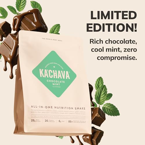 Image of Ka'Chava Whole Body Meal Shake Chocolate Mint 2 lb - Vegan Protein Powder with 85+ Superfoods & Greens - Plant-Based Meal Replacement with Probiotics & Digestive Enzymes - Gluten & Dairy Free