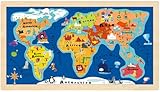 MoinKidz World Map Jigsaw Puzzle for Kids Ages 4-6, 24 Piece Puzzles for Kids Ages 3-5, Wooden Jigsaw Puzzle for 3 4 5 Year Old, Preschool Educational Toys for Toddlers