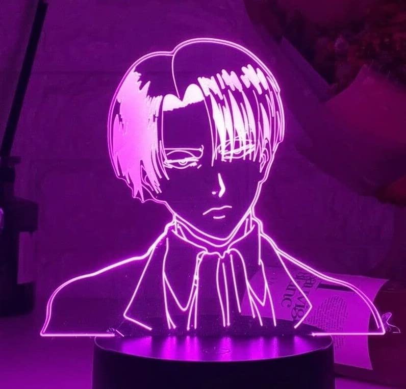 3D Anime Lamp Figure Levi Ackerman Titan USB Night Light Table Decor Light for Bedroom Decor Kids Gift LED Night Light 7/16 COLORS Changing Night Lights Touch Smart