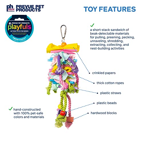 Image of Prevue Pet Products Preen & Pacify Calypso Creations Short Stack Bird Toy 62605