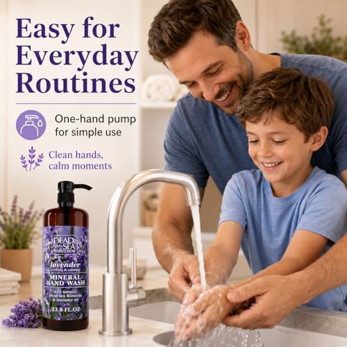 Image of Dead Sea Collection Hand Soap Pump Lavender - Moisturizing Hand Wash Liquid with Dead Sea Minerals and Lavender Oil, Reviving, Calming - Pack of 2 (33.8 Fl Oz Each) - 67.6 Fl Oz Total