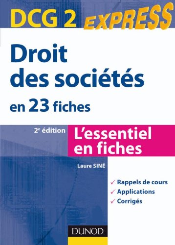 Droit des sociétés DCG 2-2e édition - en 23 fiches