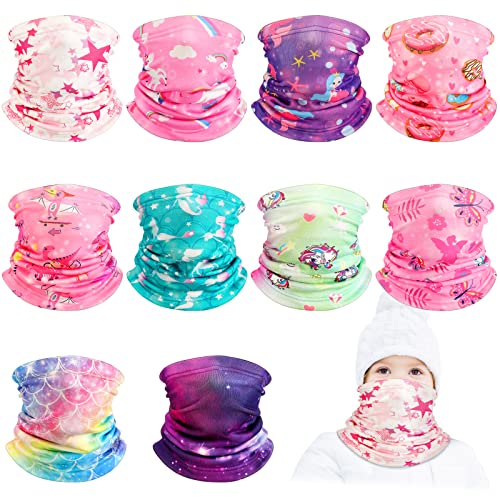 10 Pcs Kids Neck Warmer Toddler Winter Neck Gaiter Fleece Thermal Face Cover Neck Scarfs For Boy Girl Cold Weather Supplies (Girl Style) #TOP13