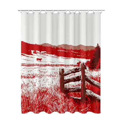 Rideau de douche anti-collant avec ourlet lesté en polyester lavable 180x200