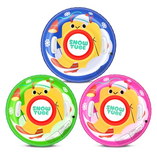 Kids Snow Tube Sleds 3 Pack, 36" Inflatable Snow Sled,