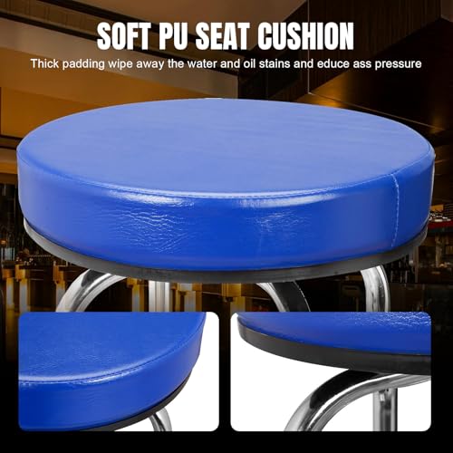 Image of Big RED ATRP6185U-1 Torin Swivel Bar Stool: Padded Garage /Shop Seat with Chrome Plated Legs, Blue