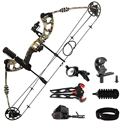 REAWOW Compound Bow Kit Adult Hunting Youth 30-45 Lbs Bow and Arrow Archery Set, Fully Adjustable for Women Men and Youth,310 FPS Speed, 5 Pin Sight,Bow Release Cover