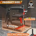 Leg Extension and Curl Lower Body Workout Machine, Heavy Duty Adjustable Leg Rotary Extension Plate Loaded Fitness Equipment for Thigh Home Gym, for 1''/2'' Weight Plates with Easy Mobility Wheels - Image 3