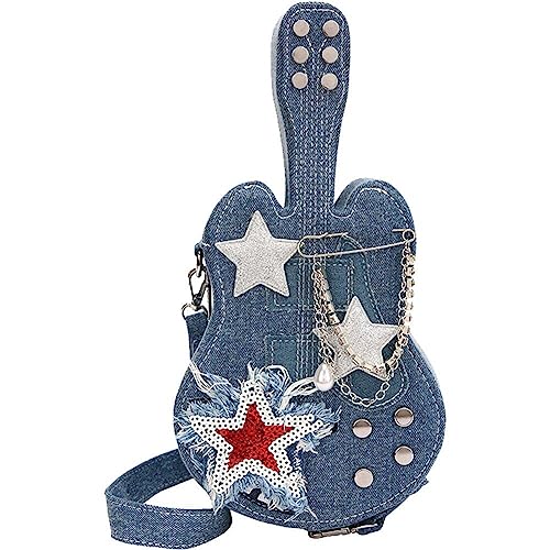 Sac en jean guitare pour festival et sorties urbaines décontractées