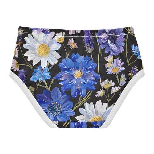 Fun Print Toddlers Underwear Floral 2t Cotton Girl Panties Cute Floral Wildflowers Black Underpants Briefs2