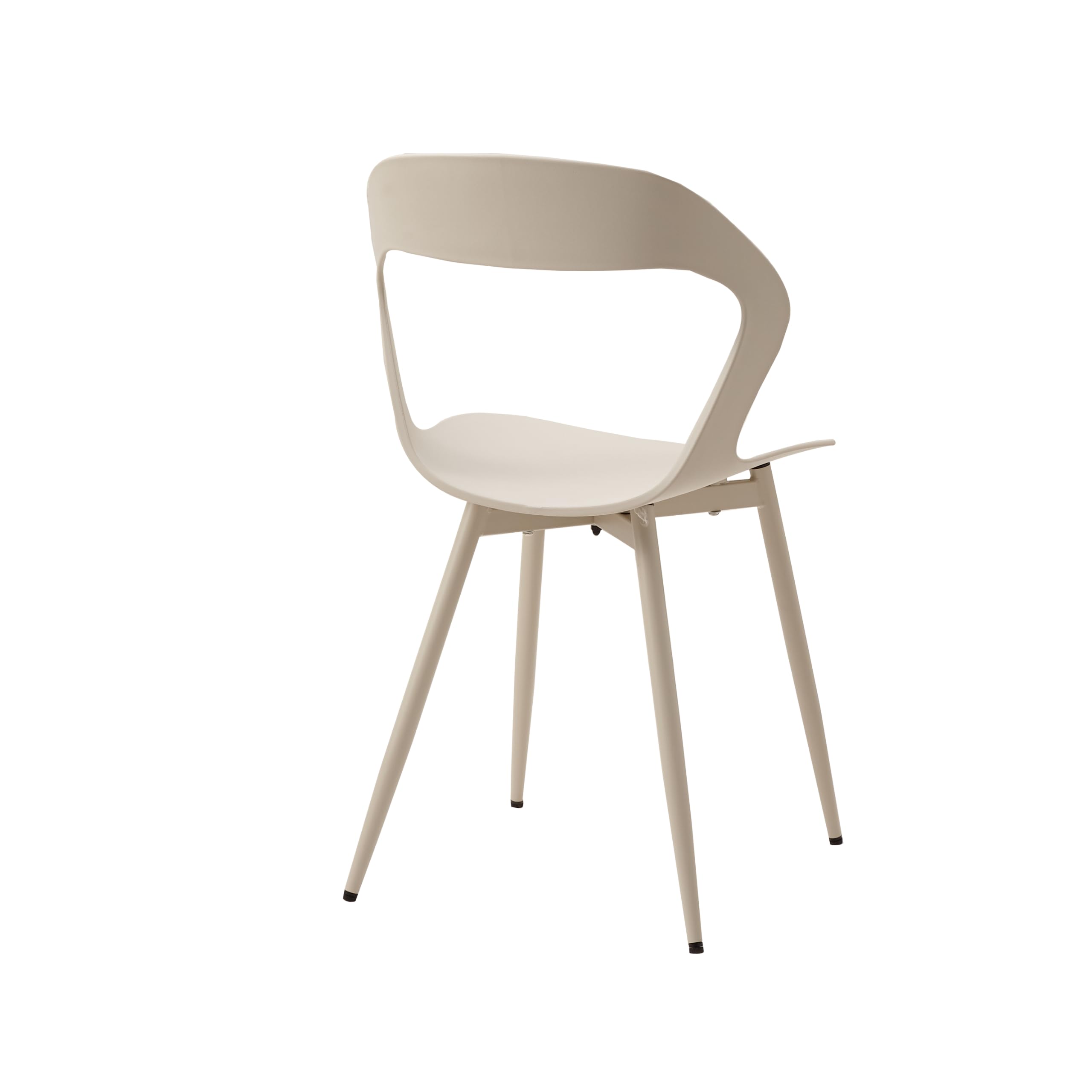 GrandCA HOME Set di 4 Sedie da Pranzo o Sedia da Ufficio con Gambe in Metallo, Sedie da Cucina per Soggiorno, Sala da Pranzo, Sala Riunioni, Beige+Beige