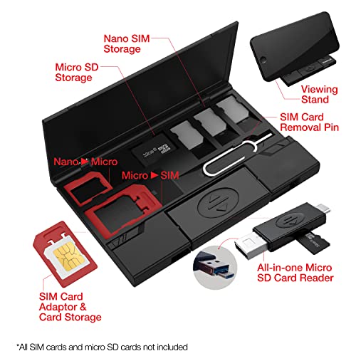 Usb Memory Card Flash Reader For Microsd Tf With Microusb & Type-C Otg Reader For Phone + Sim Card Storage Case & Phone Stand + Sim Card Adapter Converter + Iphone Pin Tray Opener #TOP3