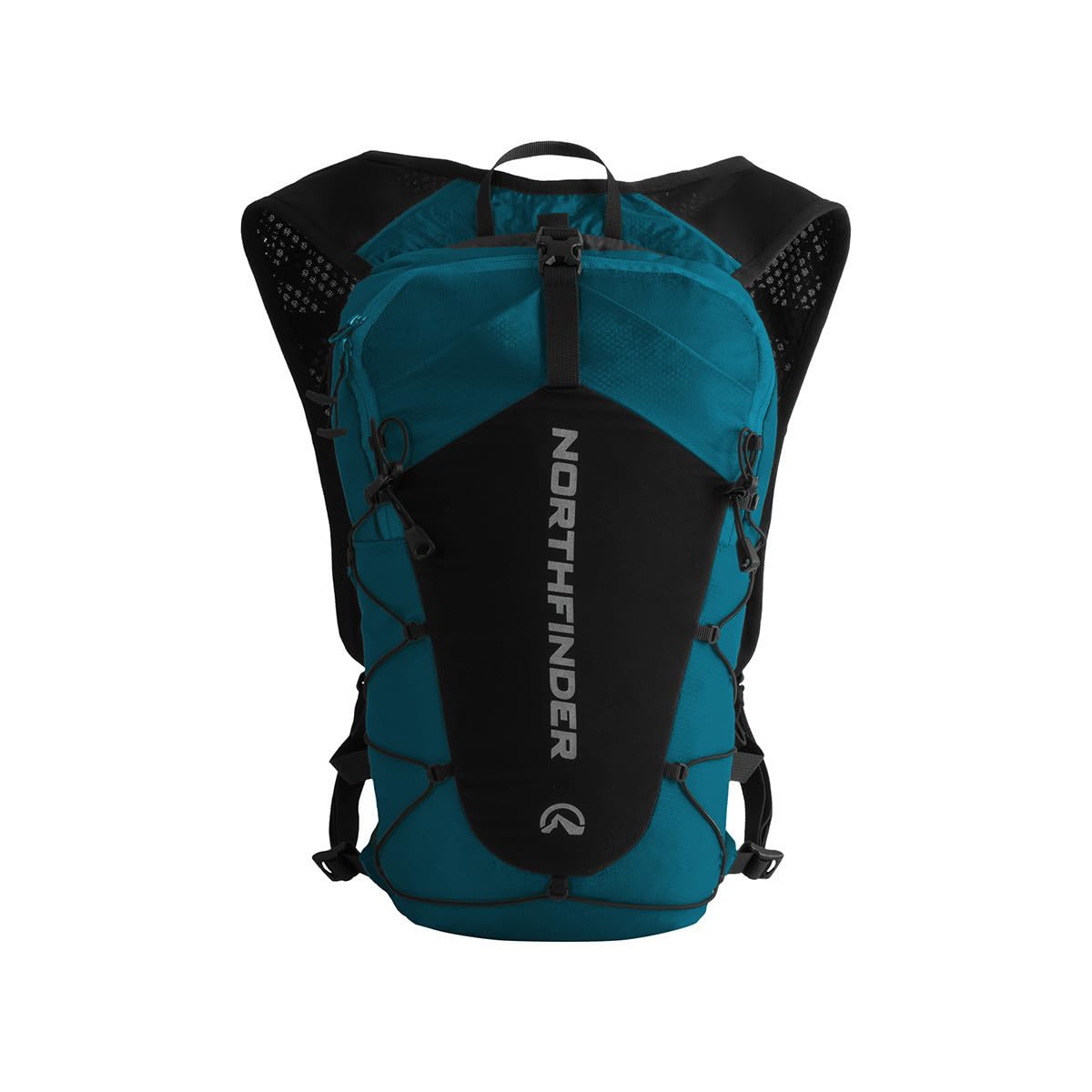 NORTHFINDER Ultraleichter Speed-Hiking Rucksack ZEBRU 15L – Trailrunning Tagesrucksack mit Trinksystemfach, Brustgurt mit Pfeife, Regenhülle & Stockhalterung