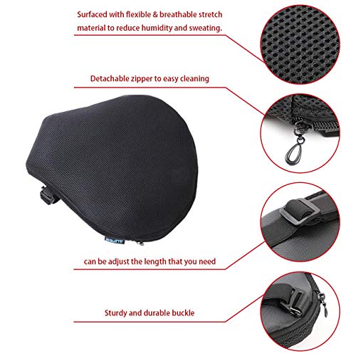 AUFER 15" x 14" Motorcycle Seat Cushion Cruiser Air Cushion Pad for Comfortable Traveling Pressure Relief Durable Fabric For most Motorcycle car Home Office etc.