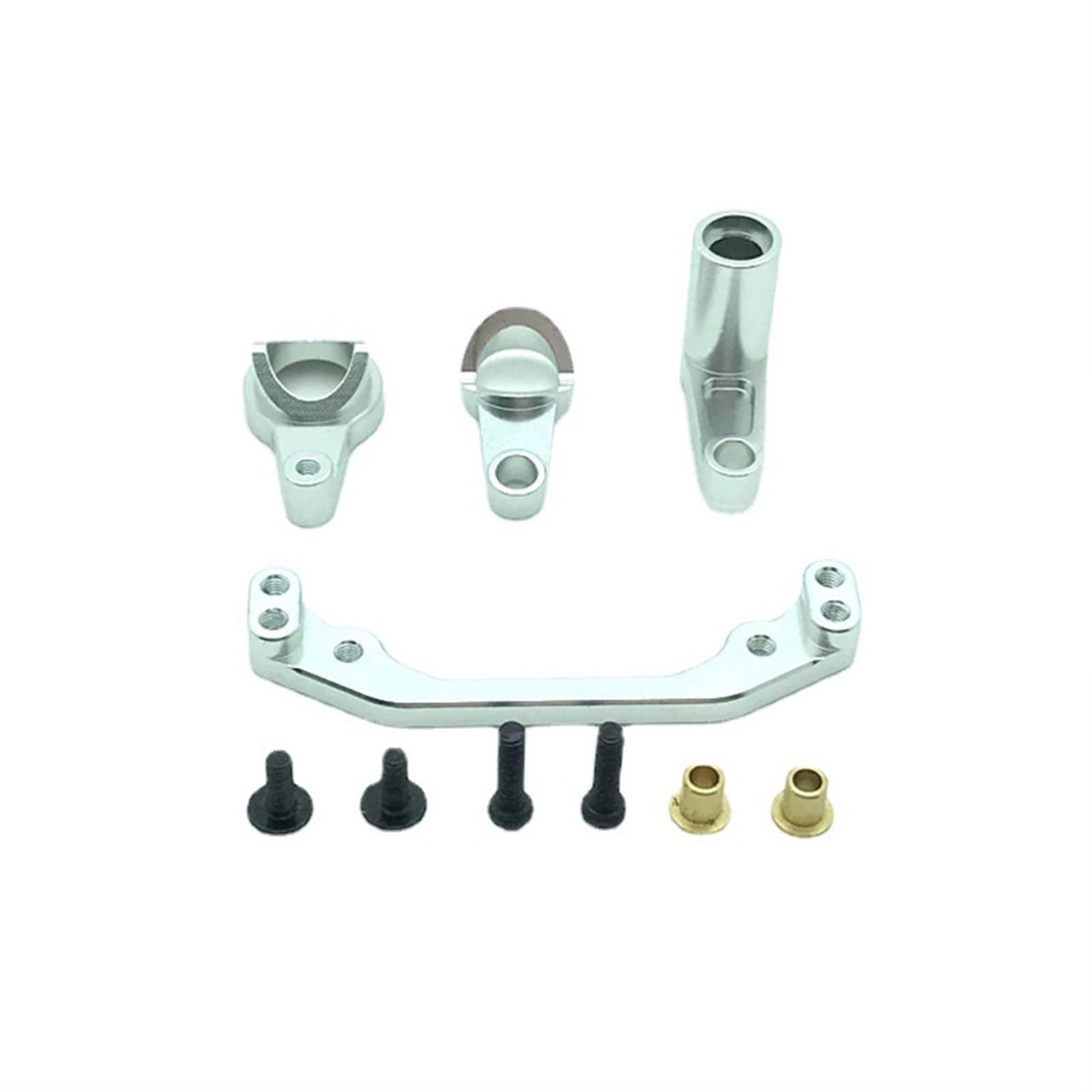 Zestaw metalowych elementów sterujących, dla WLtoys, 104001 1/10 Części modeli pojazdów RC Zdalny amortyzator samochodowy(Silver)