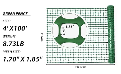 Potatolife PL-FENCE Plastic Mesh Fence Safety Fence, 4'X100' Roll With 100 Zip Ties, Resuable Temporary Netting For Garden Fencing, Construction, Snow Fencing, Animal Barrier, Poultry, Deer thumb #2