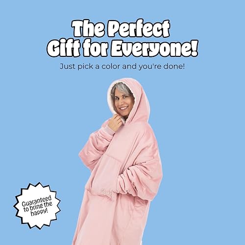 Miniatura 104 de THE COMFY Original - Manta de forro polar de microfibra con forro sherpa, diseño de gran tamaño con capucha y bolsillo de Shark Tank Aqua