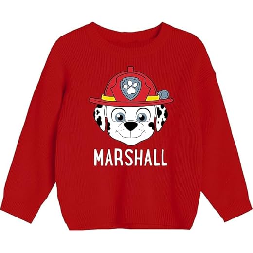 Sudadera con capucha para niños de La Patrulla Canina, Chase y Marshall, sudadera cálida para invierno, regalo para niños, talla 98-128 cm, rojo, 104