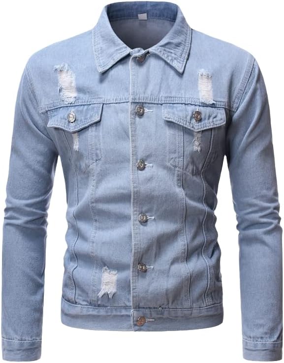 Black And Holes Denim Male Spring Autumn Ripped Jackets Men Jeans Coats Jacket For Coat