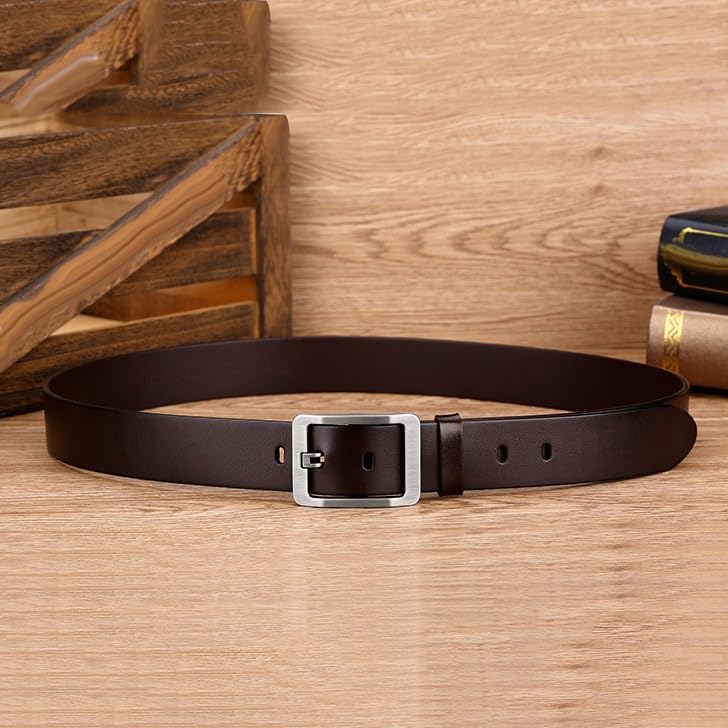 Needle Buckle Belt Versatile Genuine Leather Men's Belt Youth Belt Men's Belt(130cm)2