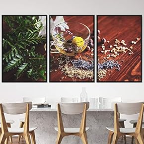 signwin 3 Piece Framed Canvas Wall Art Drinks...